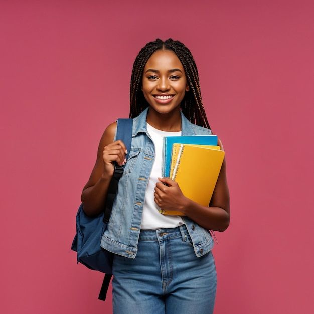 Sarah, a 14-year-old Musezero student holding her school books